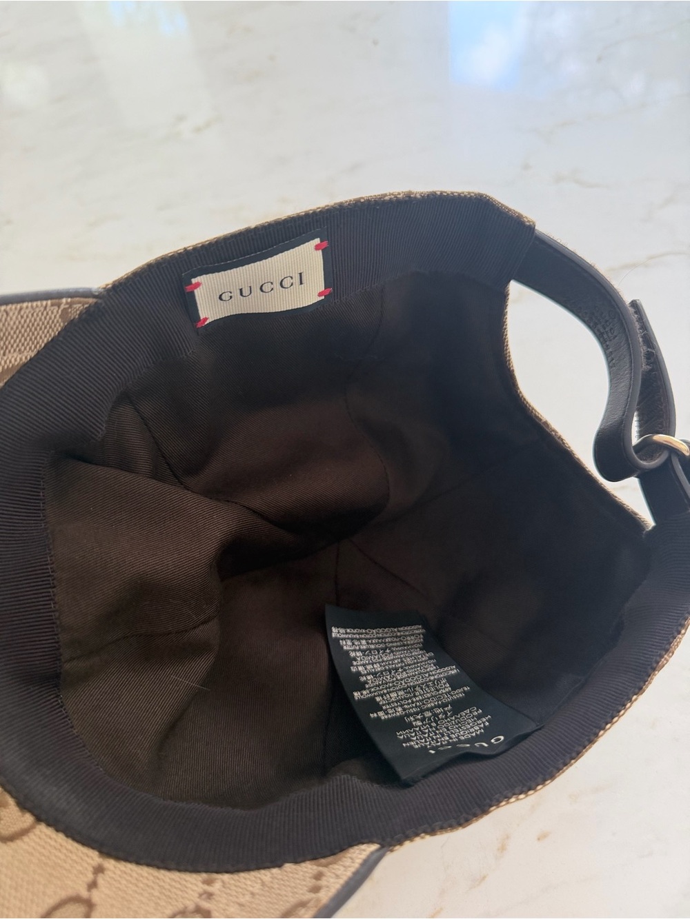 Gucci Brown Monogram Baseball Cap with Green-Red Stripe - Picture 7 of 8